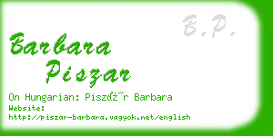 barbara piszar business card